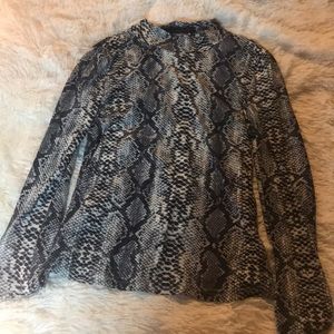 Snakeskin print long sleeve shirt